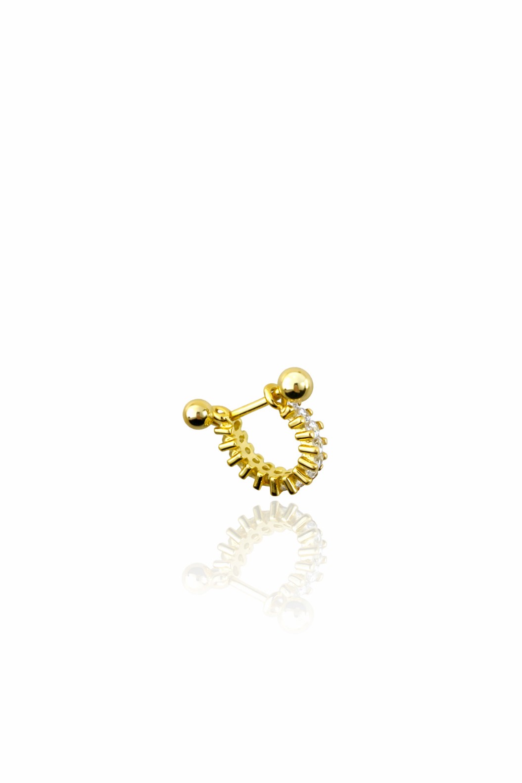 Yarım Halka Geçmeli Gold Helix Piercing