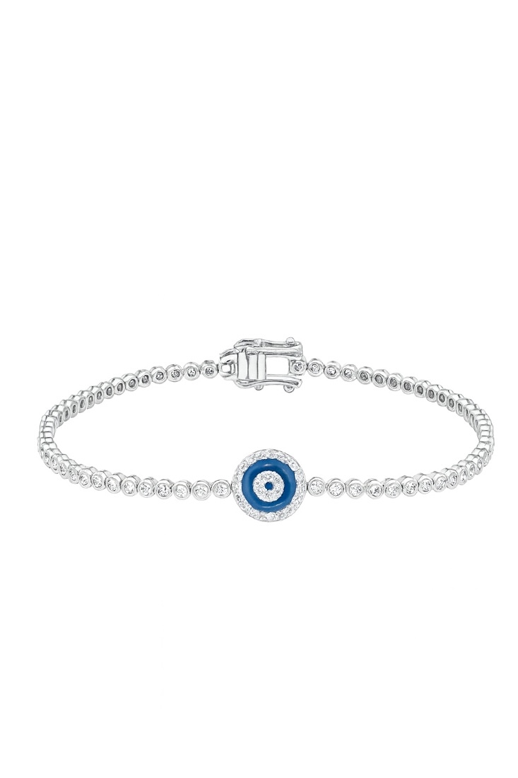 1 mm Su Yolu Silver Camgöz Bileklik | Tekli