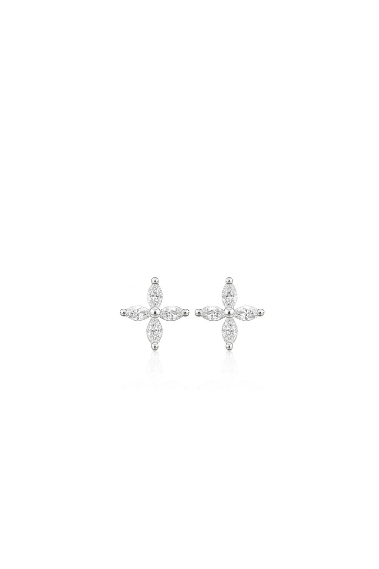 Markiz Vidalı Silver Küpe | Küçük Boy