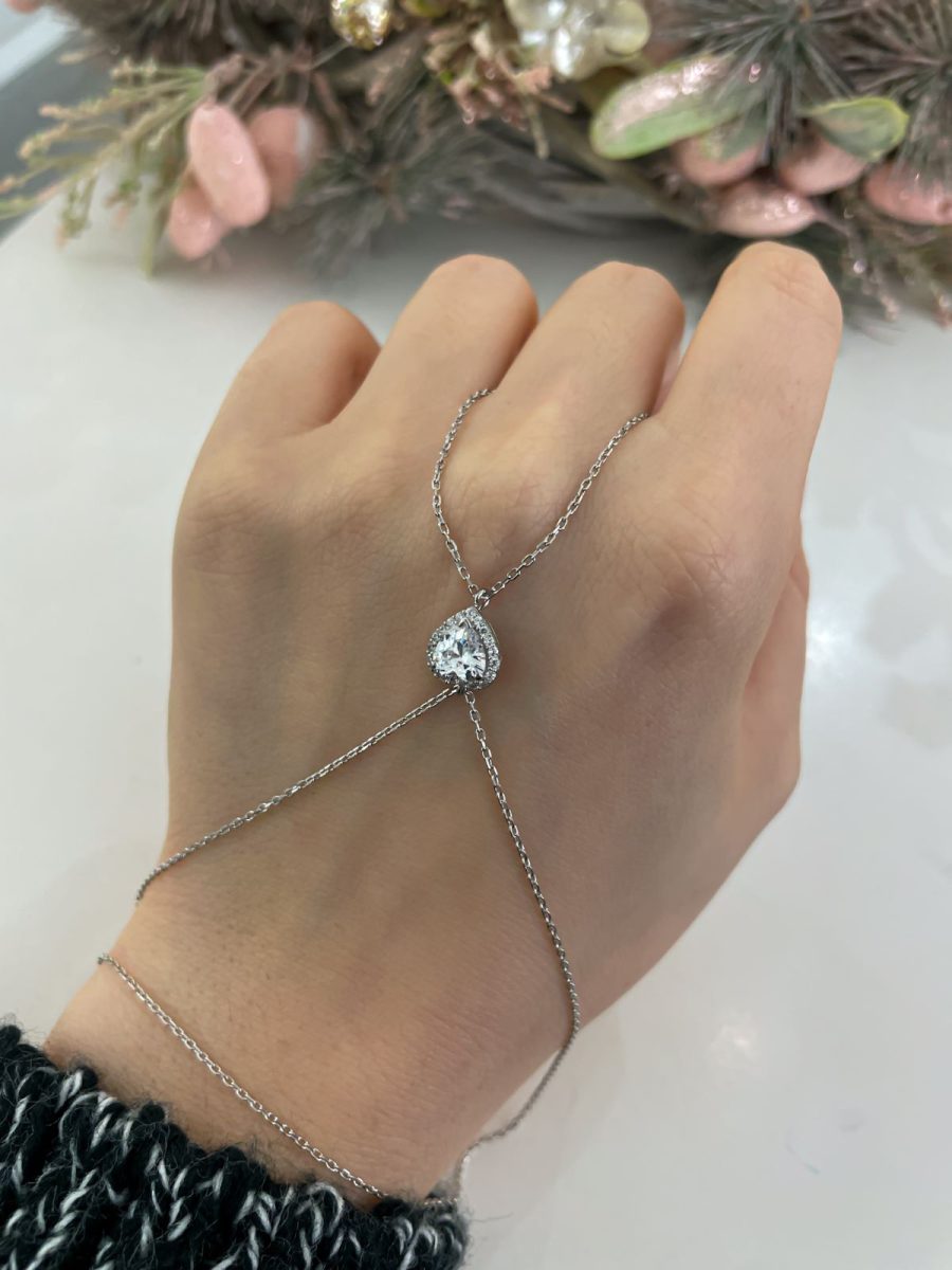 Beyaz Taşlı Kalp Silver Şahmeran