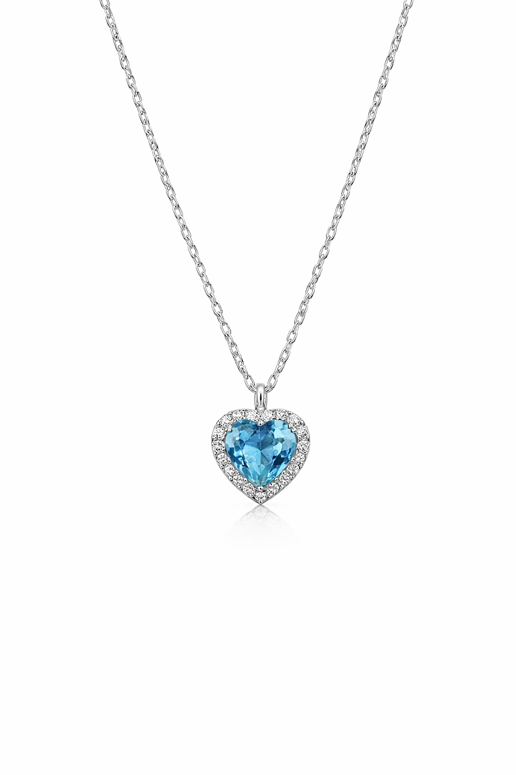 London Blue Topaz Taşlı Silver Kalp Kolye | Siminkari Özel Tasarım
