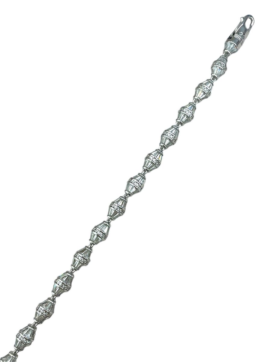 Taşlı Geometrik Form Silver Bileklik