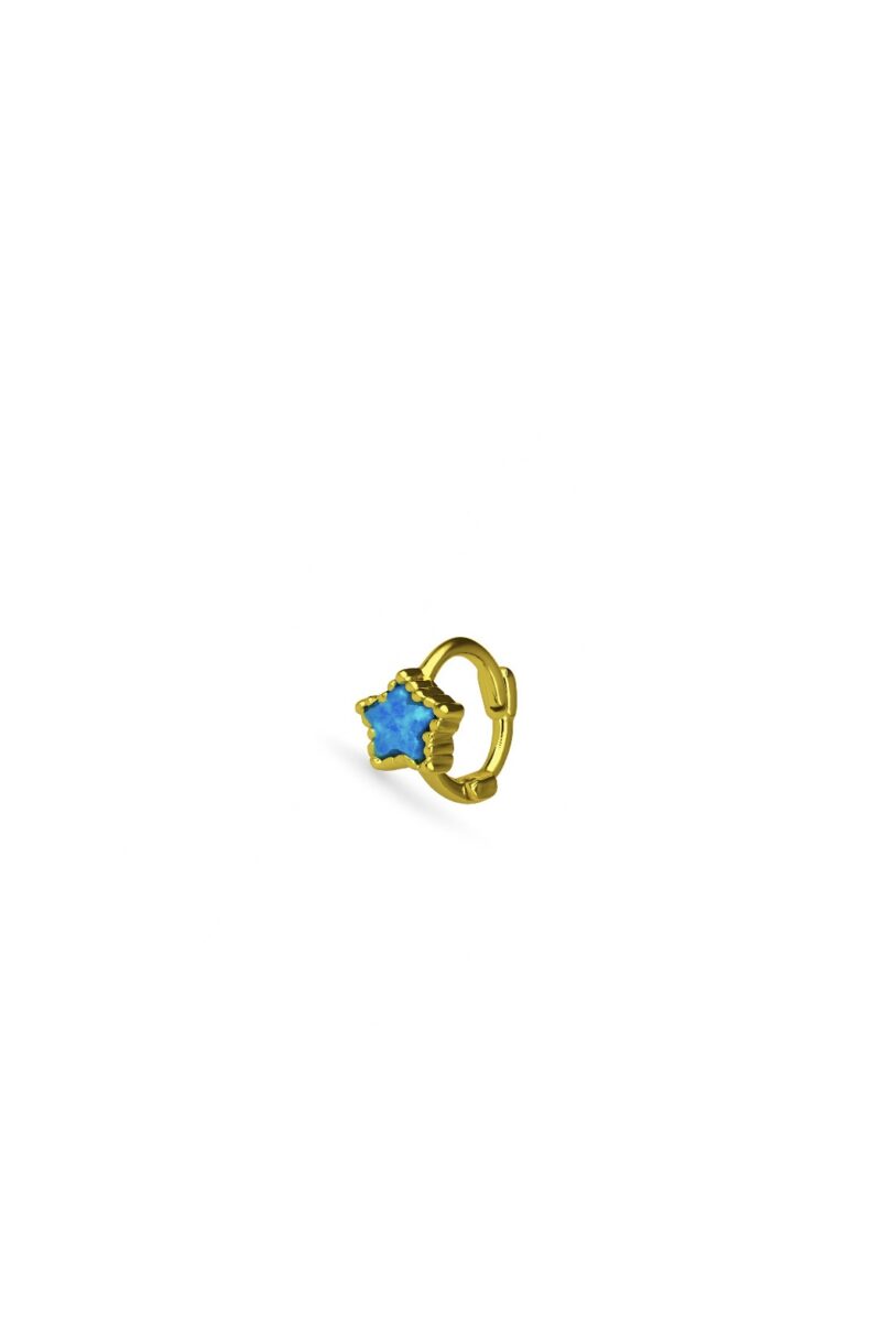 Opal Mini Yıldız Gold Halka Piercing
