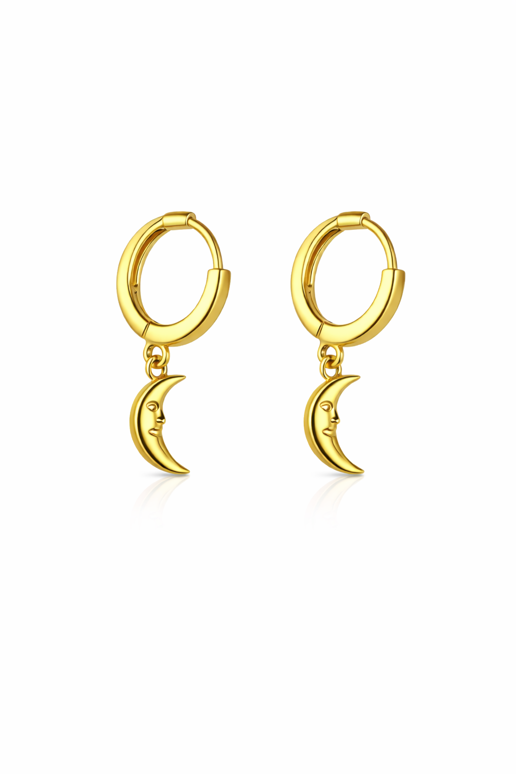 Ay Sallantılı Gold Halka Küpe