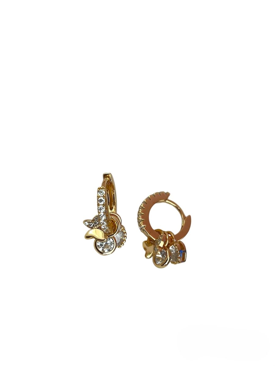 Charm Taşlı Rose Halka Küpe