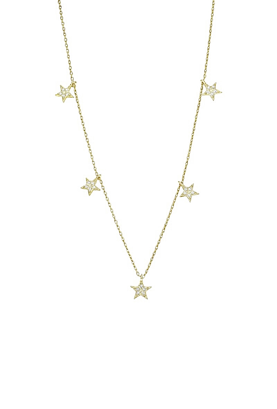 Yıldız Sıralı Gold Dainty Kolye | New Collection