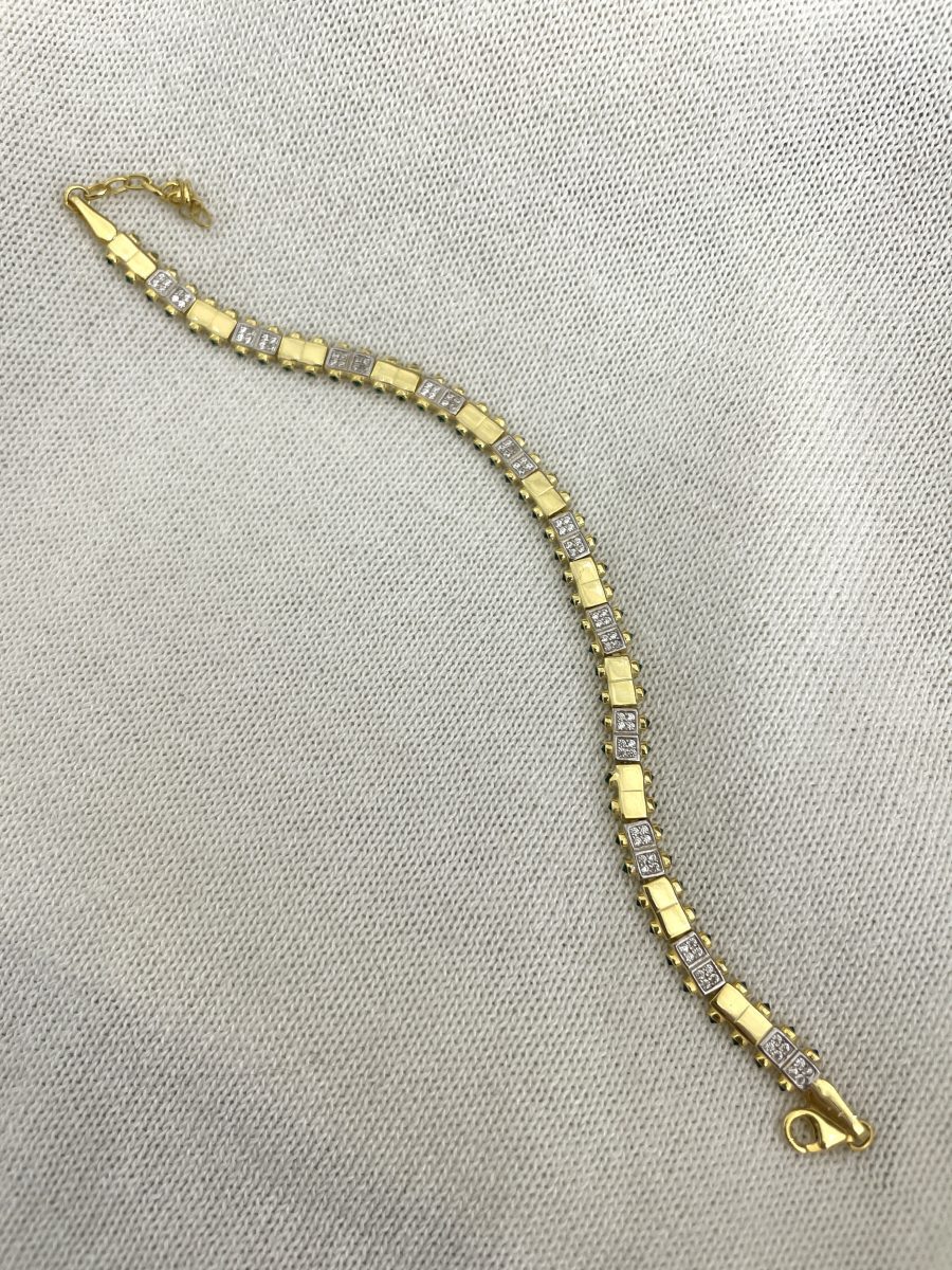 Yeşil Taşlı Gold Bar Bileklik