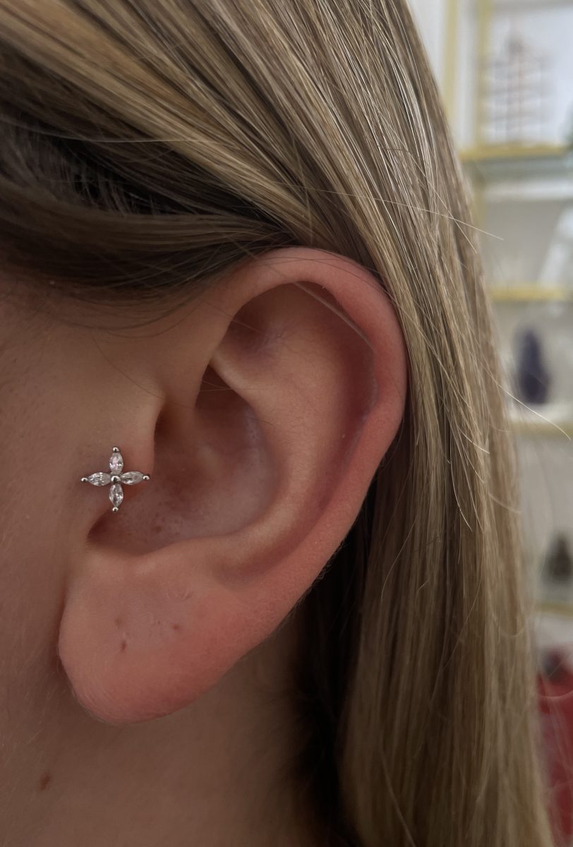 Markiz Taşlı Piercing Silver
