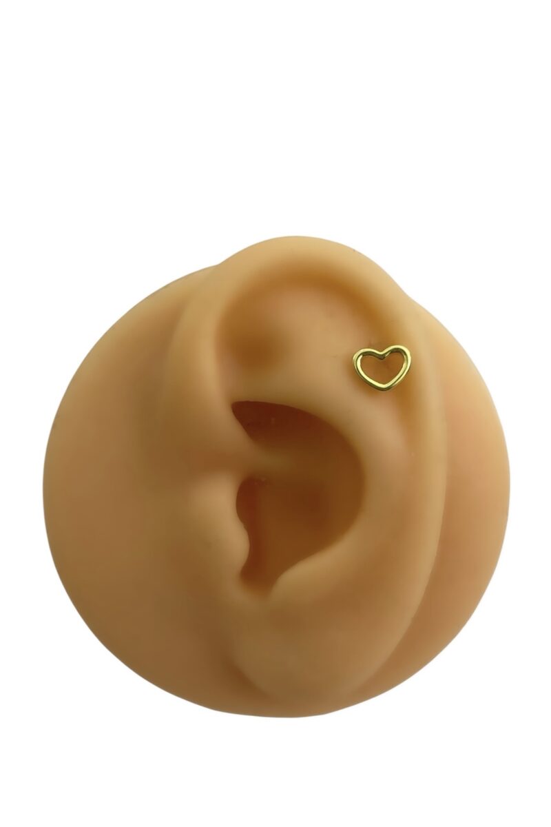 İçi Boş Gold Kalp Piercing