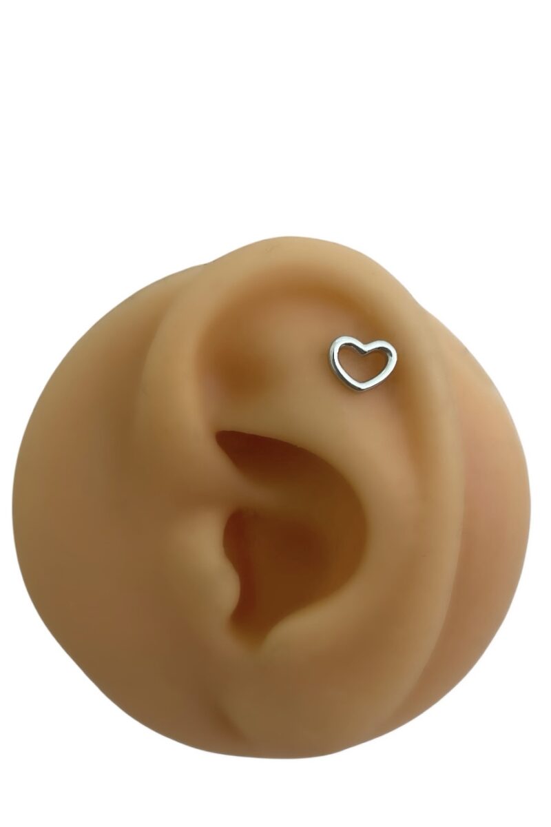 İçi Boş Silver Kalp Piercing