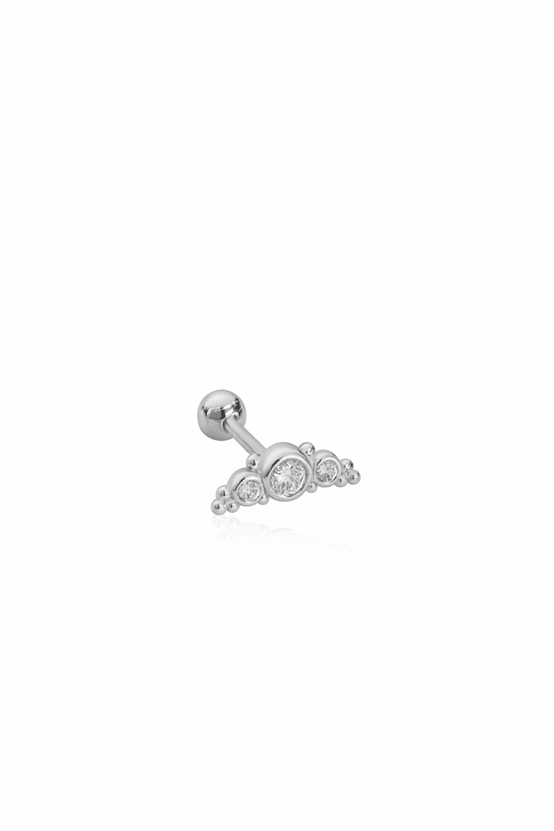 Üç Taşlı Minimal Silver Piercing | New Collection