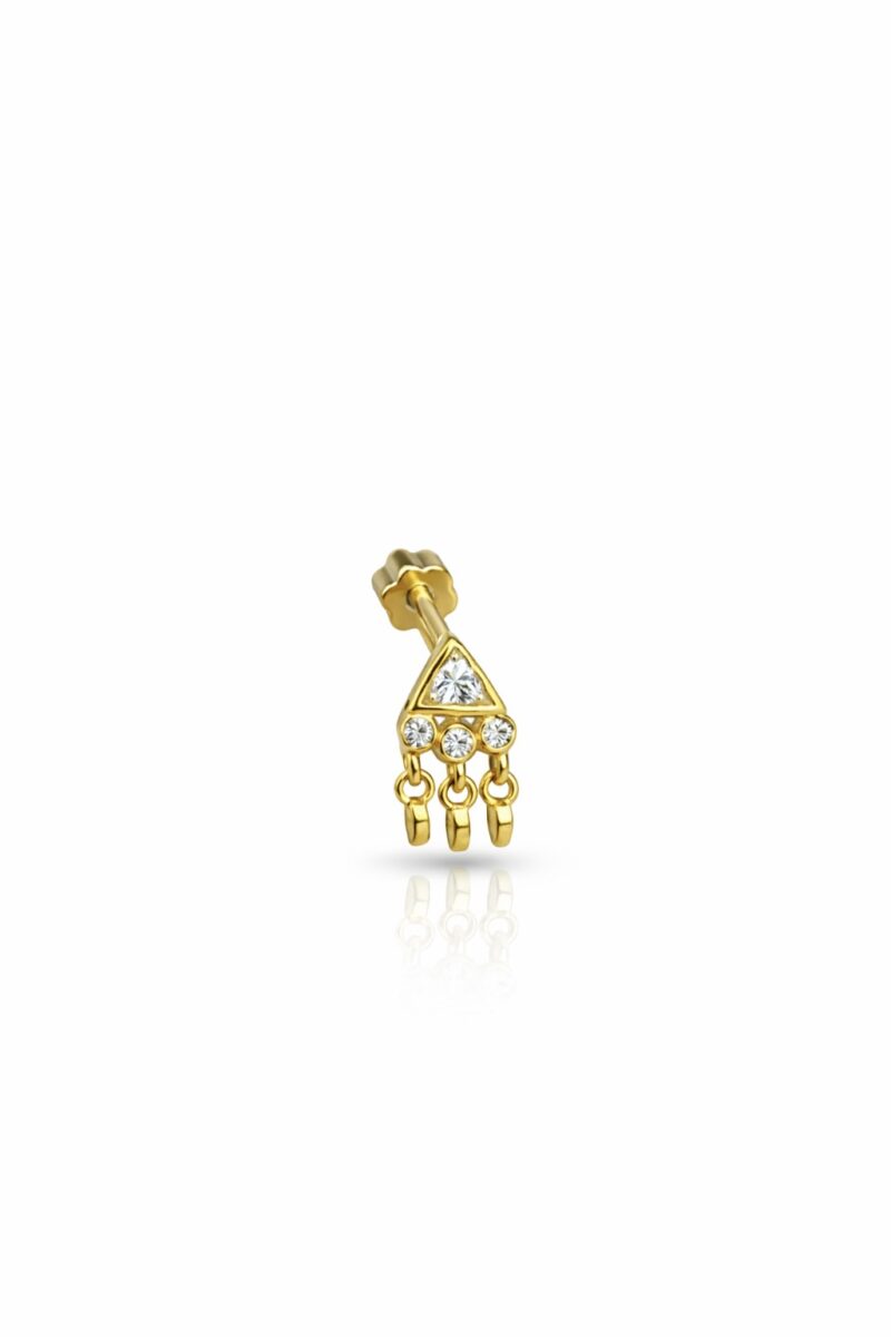 Üçgen Sallantılı Gold Piercing