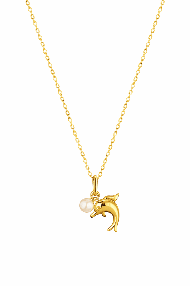 İncili Yunus Kolye Gold | New Collection