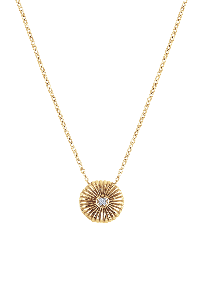 Yuvarlak Midye Kabuğu Etnik Gold Kolye | New Collection
