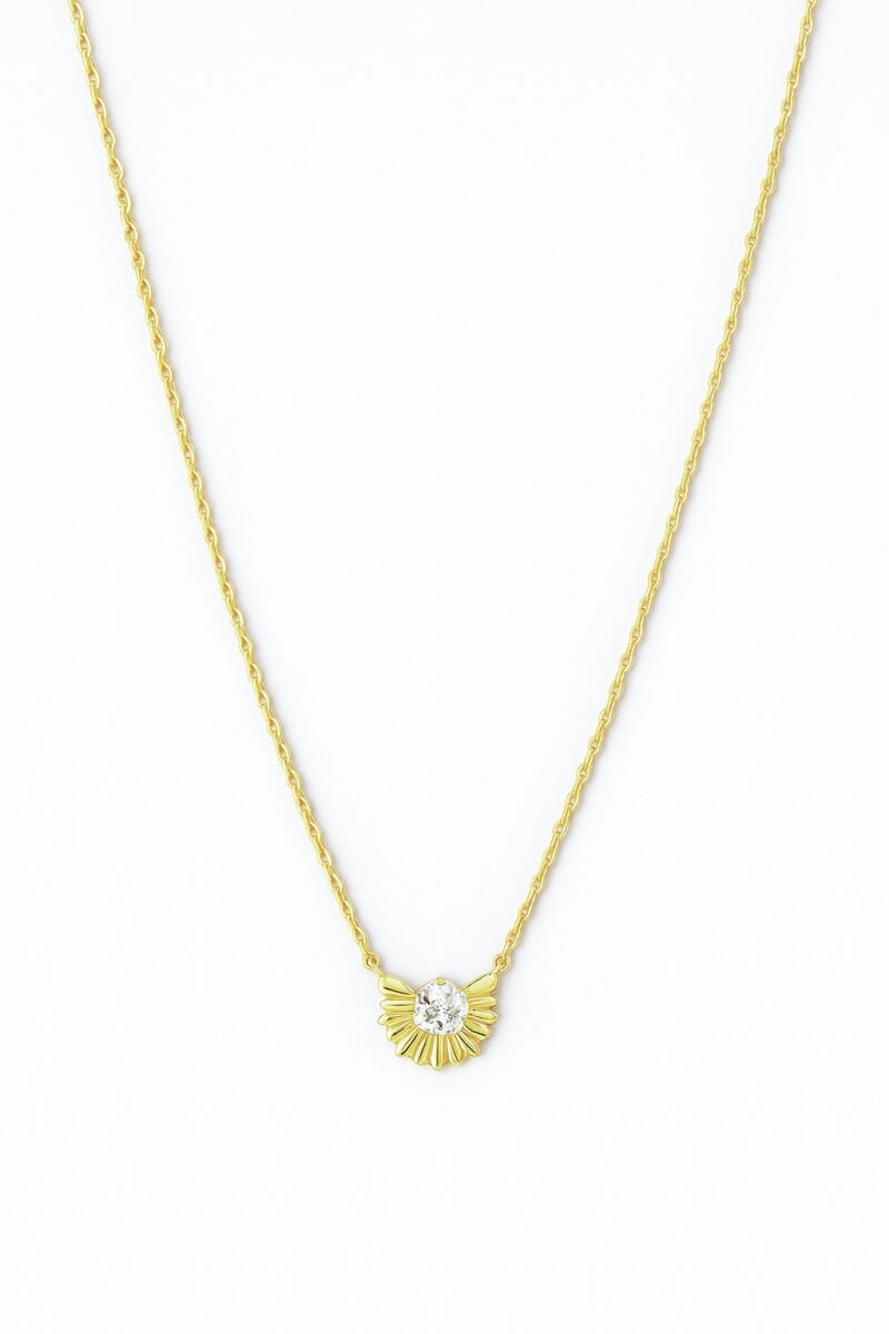 Yarım Taşlı Gold Kolye | New Collection