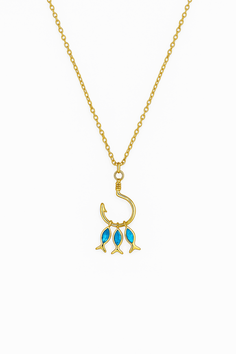 Kancada Opal Gold Balık Kolye | New Collection