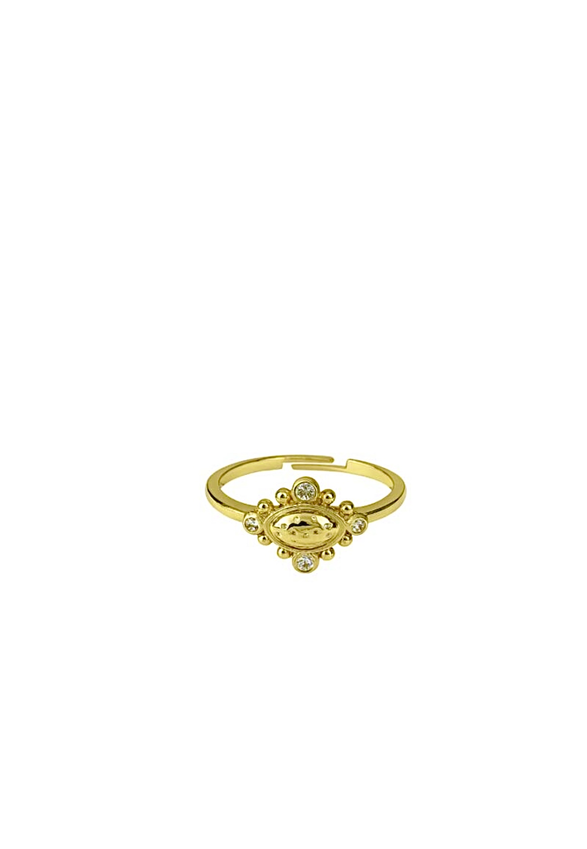 Ayarlanabilir Gold Taşlı Etnik Yüzük