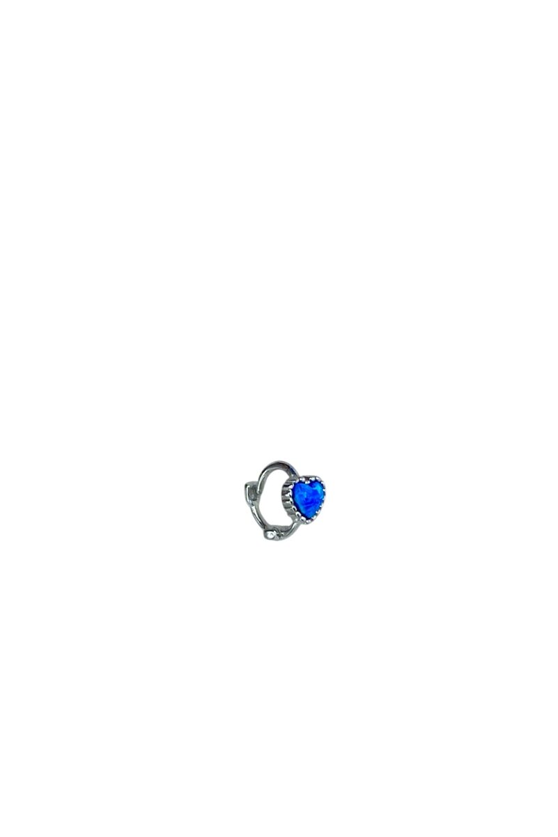 Opal Taşlı Kalp Silver Halka Piercing