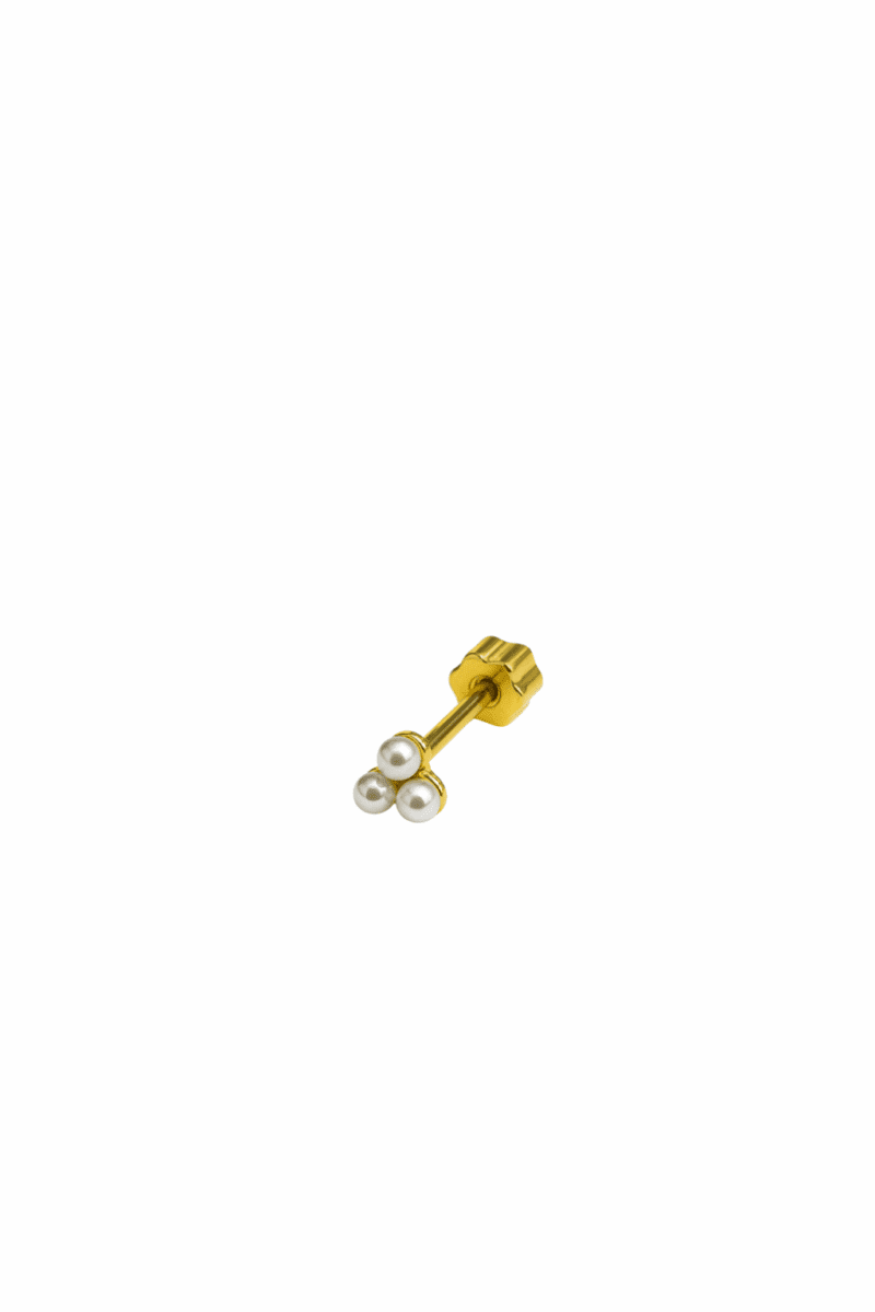 Mini Üç İncili Gold Piercing