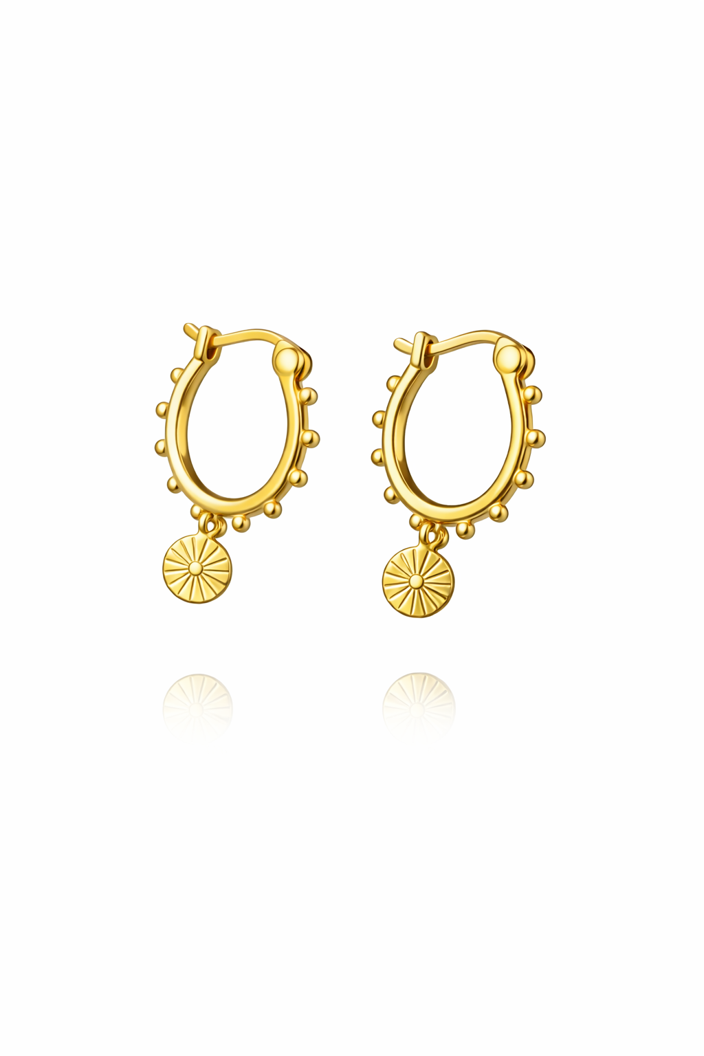 Sallantılı Gold Güneş Halka Küpe | New Collection