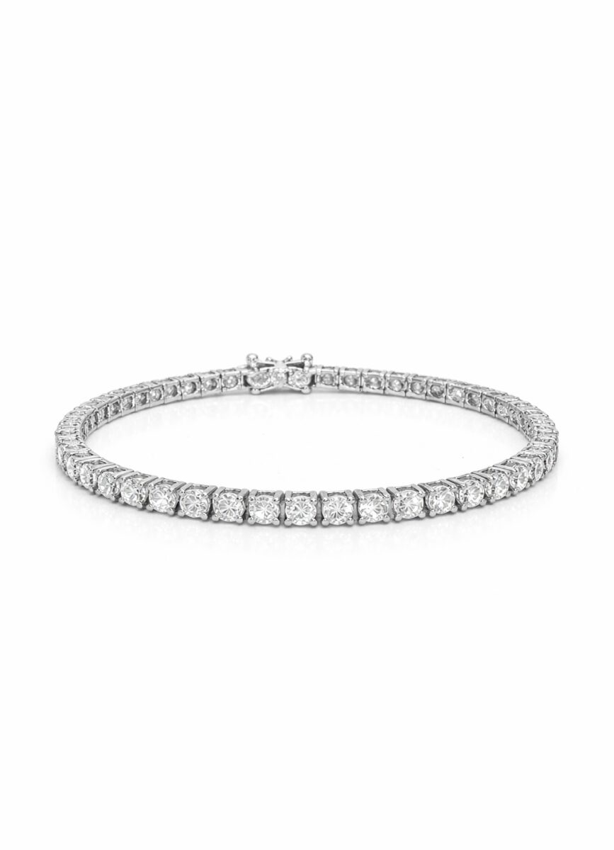 3 mm Su Yolu Silver Pırlanta Montür Bileklik