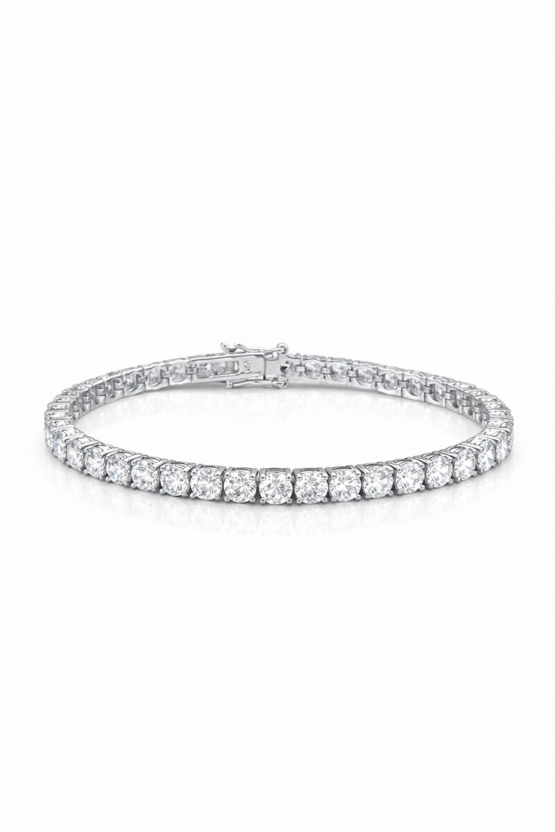 4 mm Su Yolu Silver Pırlanta Montür Bileklik