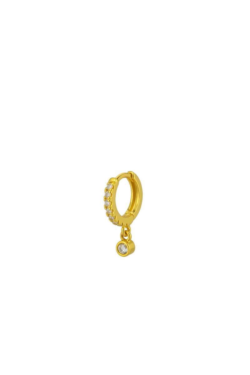 Mini Taşlı Gold Halka Piercing