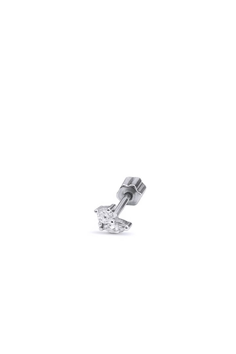 Taşlı Silver Minimal Piercing