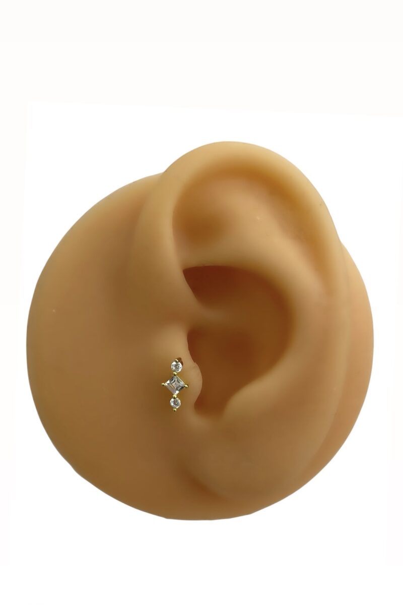 Taşlı Gold Geo Piercing