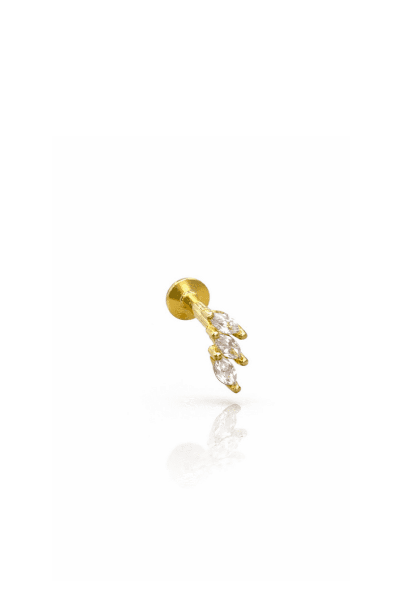 Mini Markiz Gold Yaprak Piercing