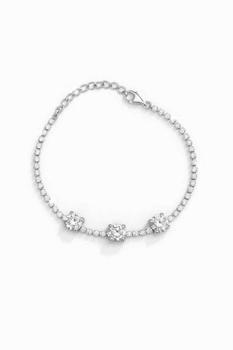 Swarovski Taşlı Yuvarlak Tennis Bileklik