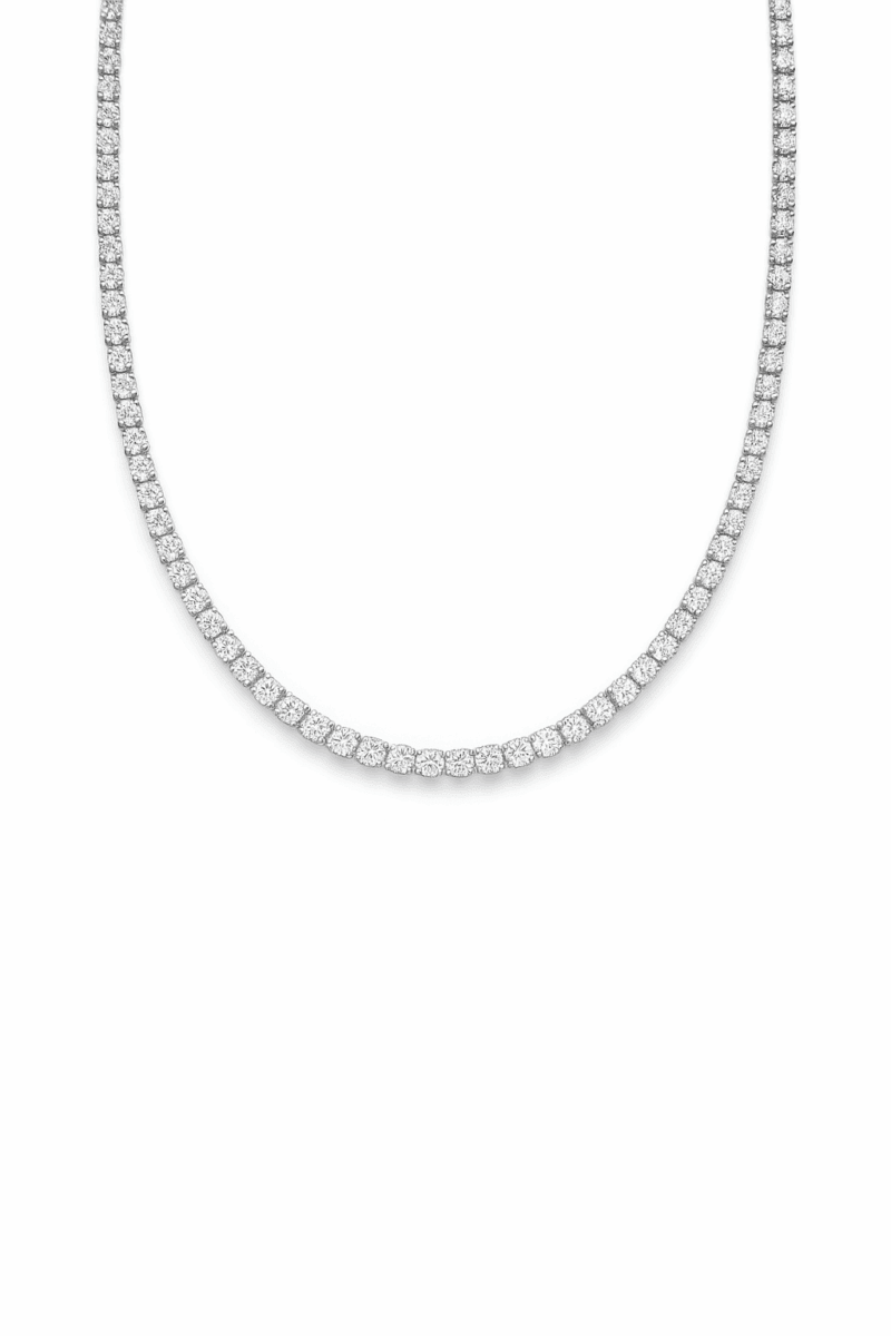 2.5 mm Pırlanta Montür Silver Su Yolu Kolye | 40 cm