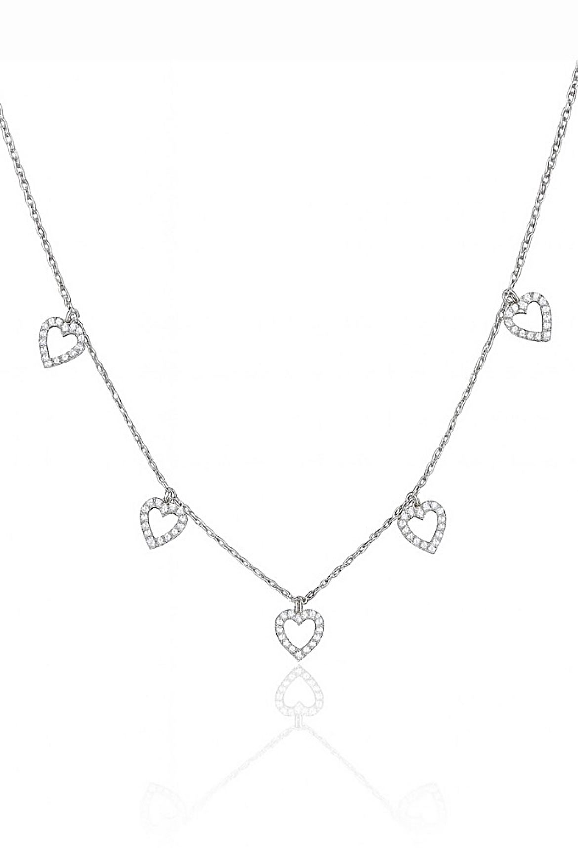 Mini Kalp Sıralı Silver Dainty Kolye | New Collection
