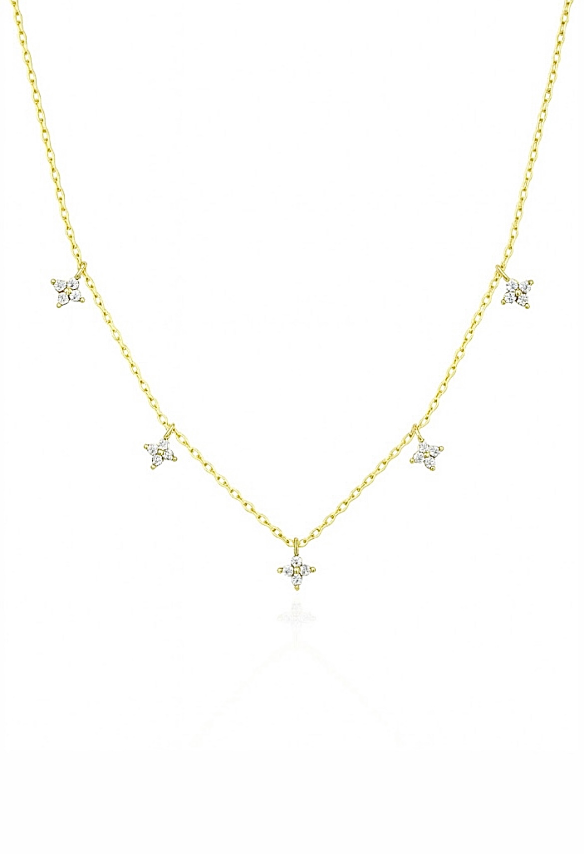 Mini Kutup Yıldızları Sıralı Gold Dainty Kolye | New Collection