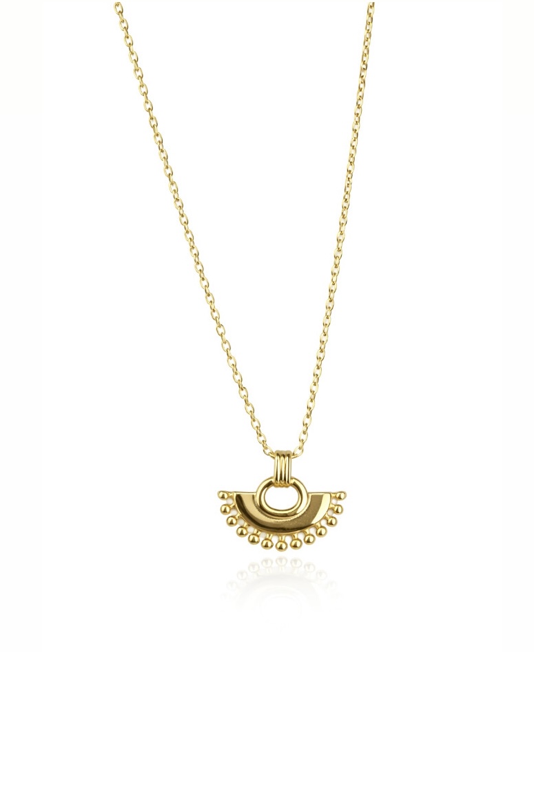 Topçuklu Gold Yelpaze Kolye