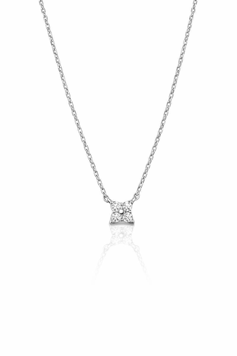 Silver Mini Çiçek Kolye