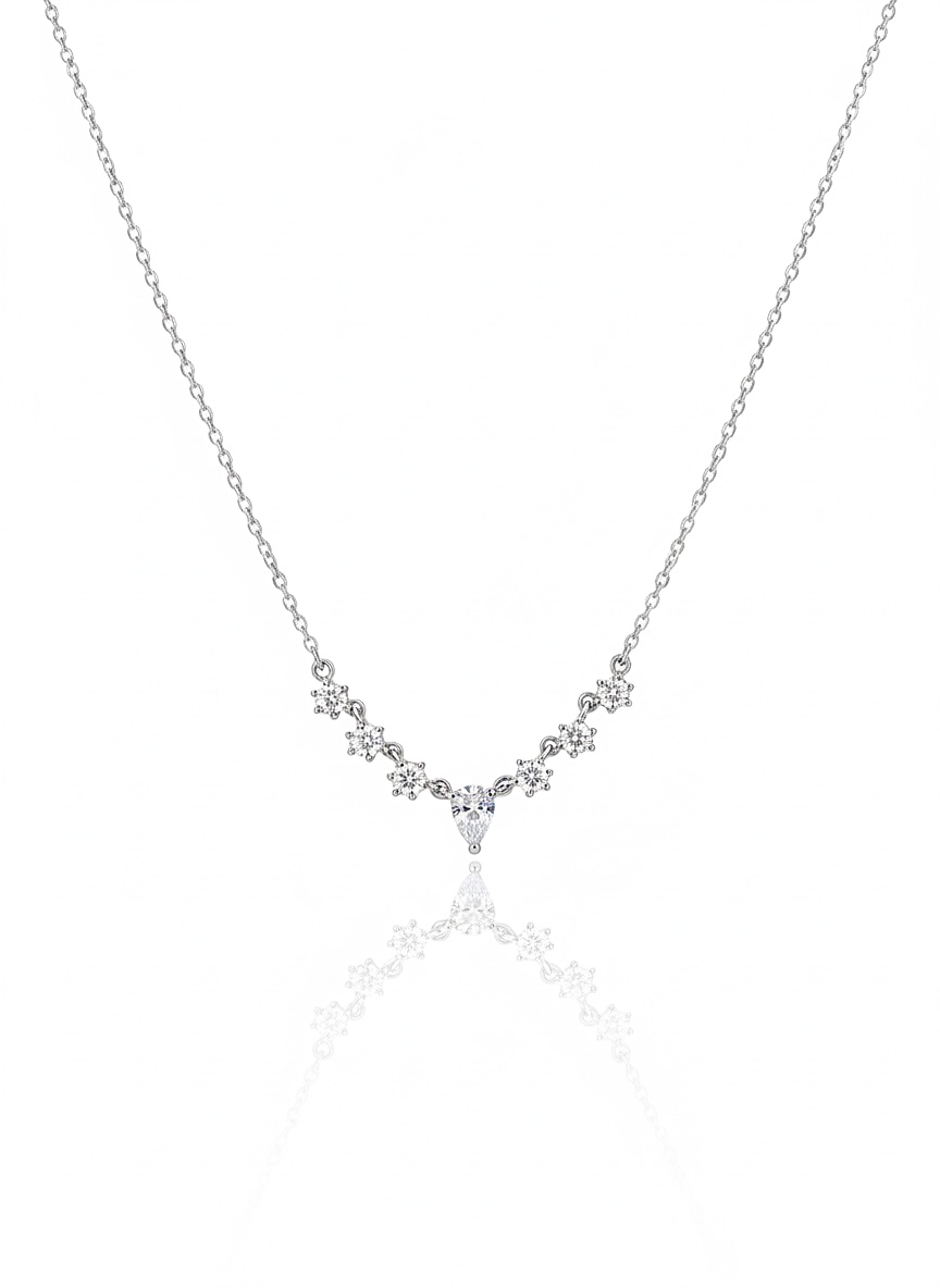 Sıralı Taşlı Silver Kolye