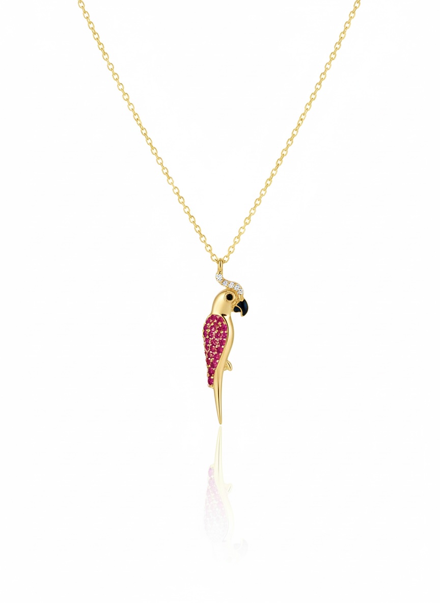 Papağanlı Kolye Gold