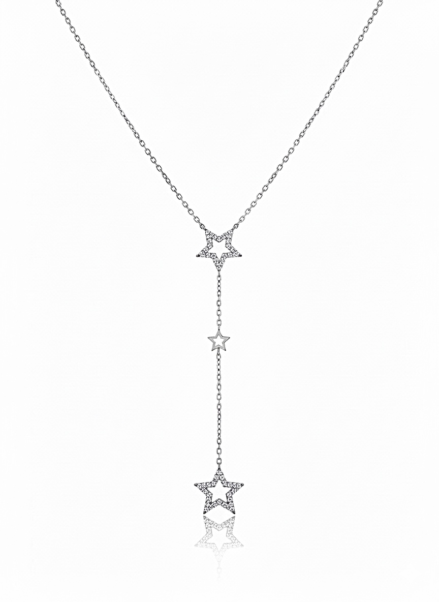 Yıldızlı Silver Y Kolye | New Collection