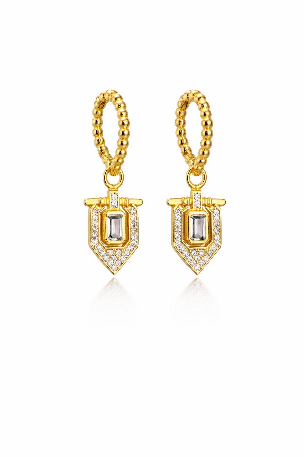 Işıltılı Serenay Gold Halka Küpe