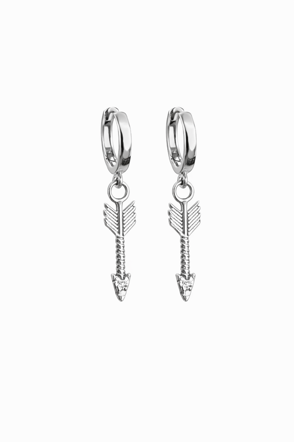 Ok Sallantılı Silver Halka Küpe