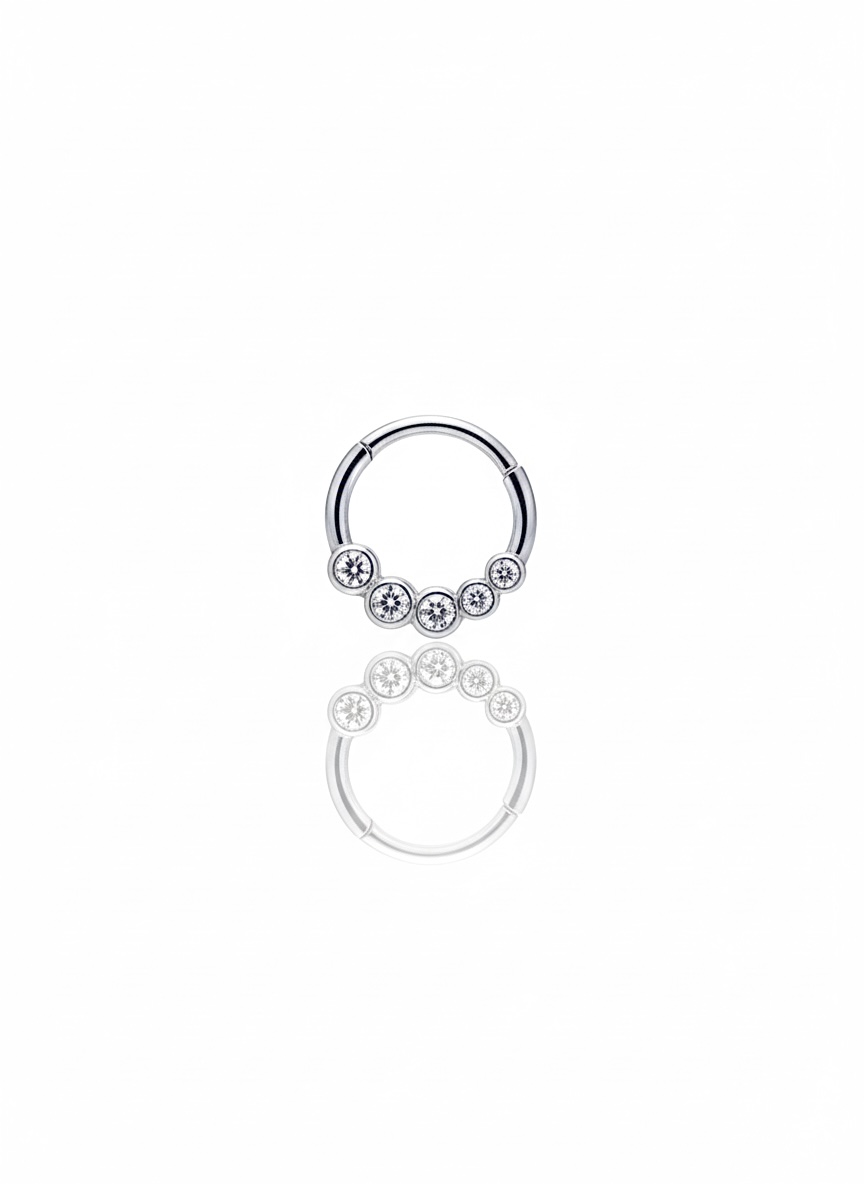 Nokta Taşlı Silver Halka Piercing