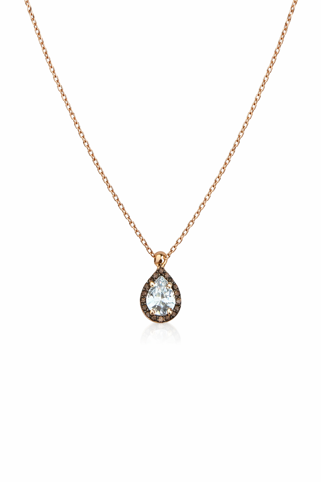 Rose Gold Damla Model Kolye | İnce Zincir