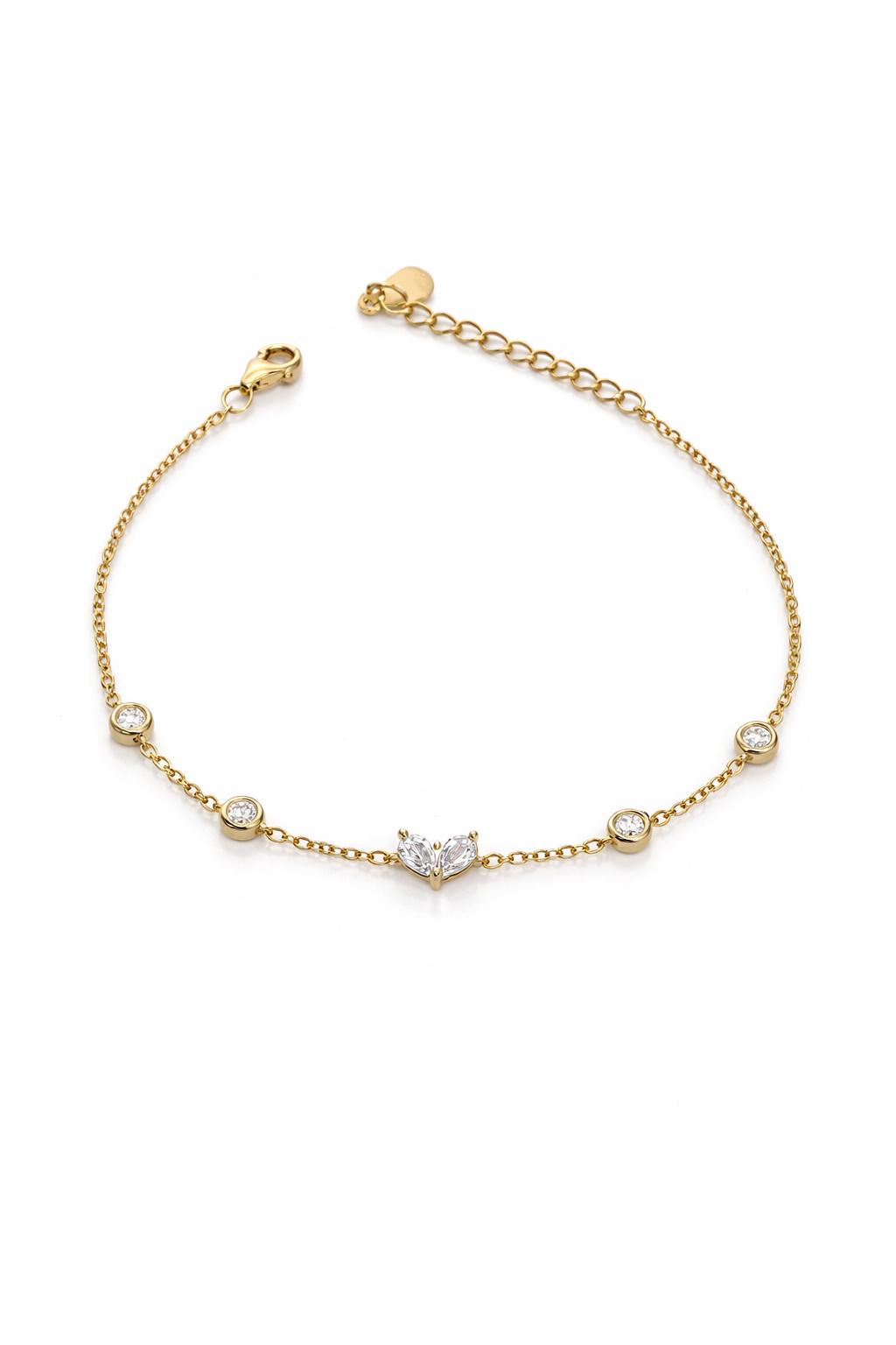 Mini Kalp Model Gold Minimal Bileklik