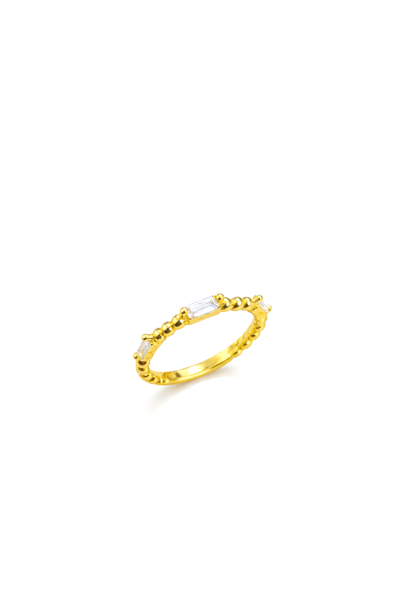 Ayarlanabilir Baget Taşlı Çıtır Gold Serçe Parmak Yüzüğü