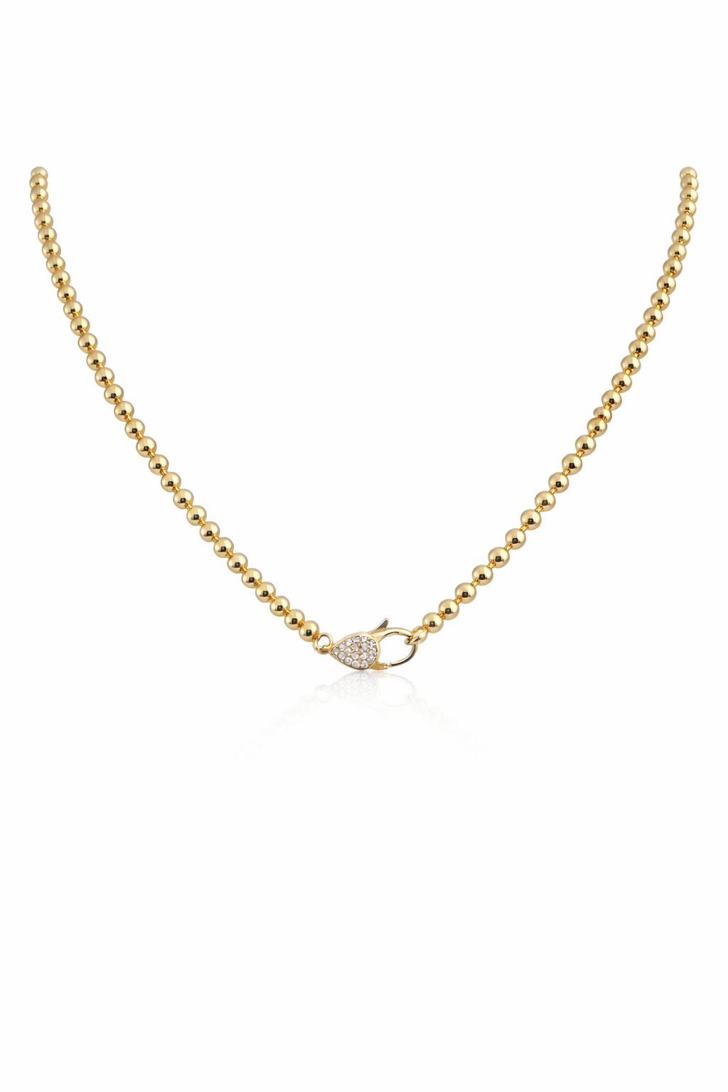 Uzun Dorika Gold Kolye Işıltılı Klips | New Collection