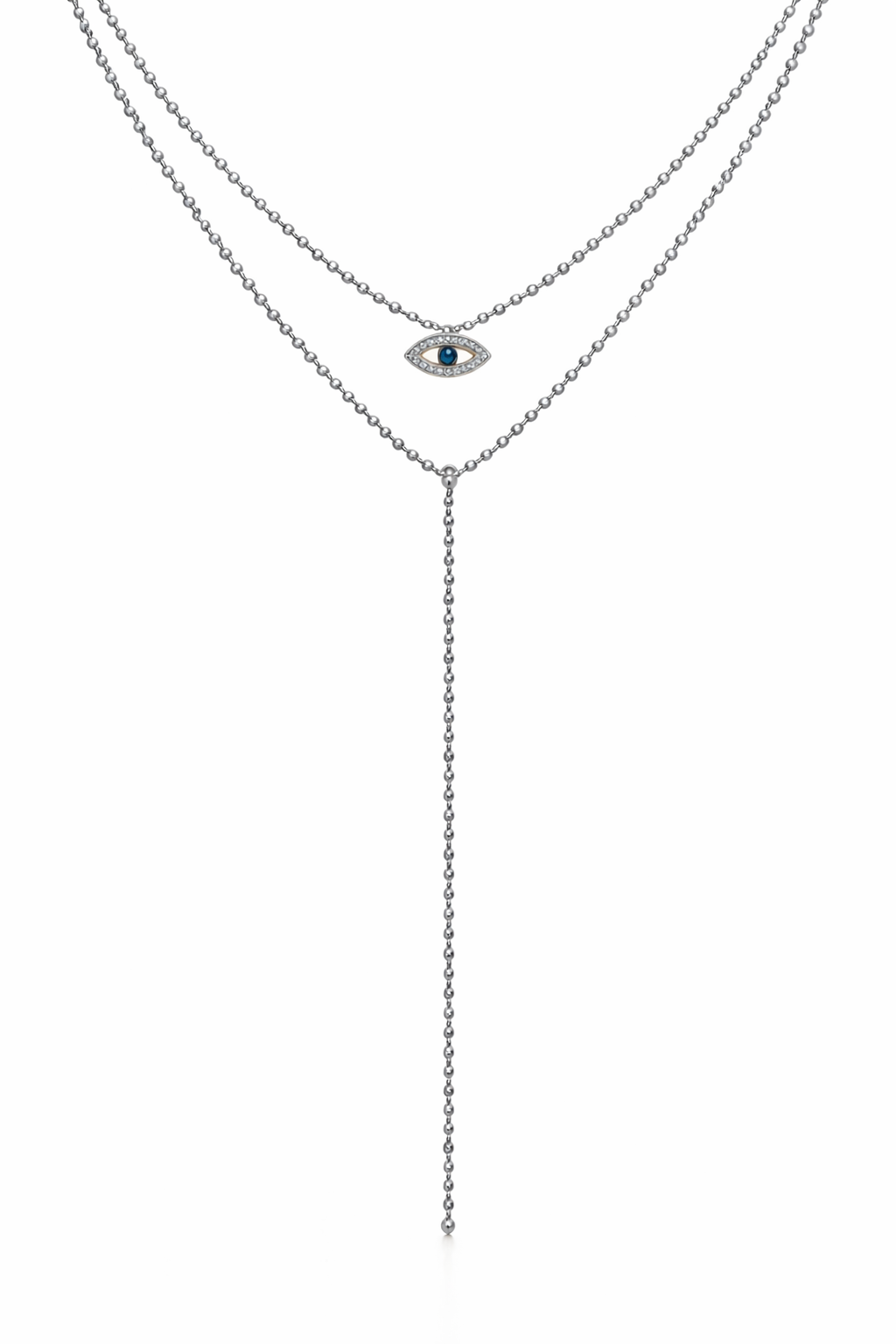 Gözlü Uzun Gold Y kolye | New Collection