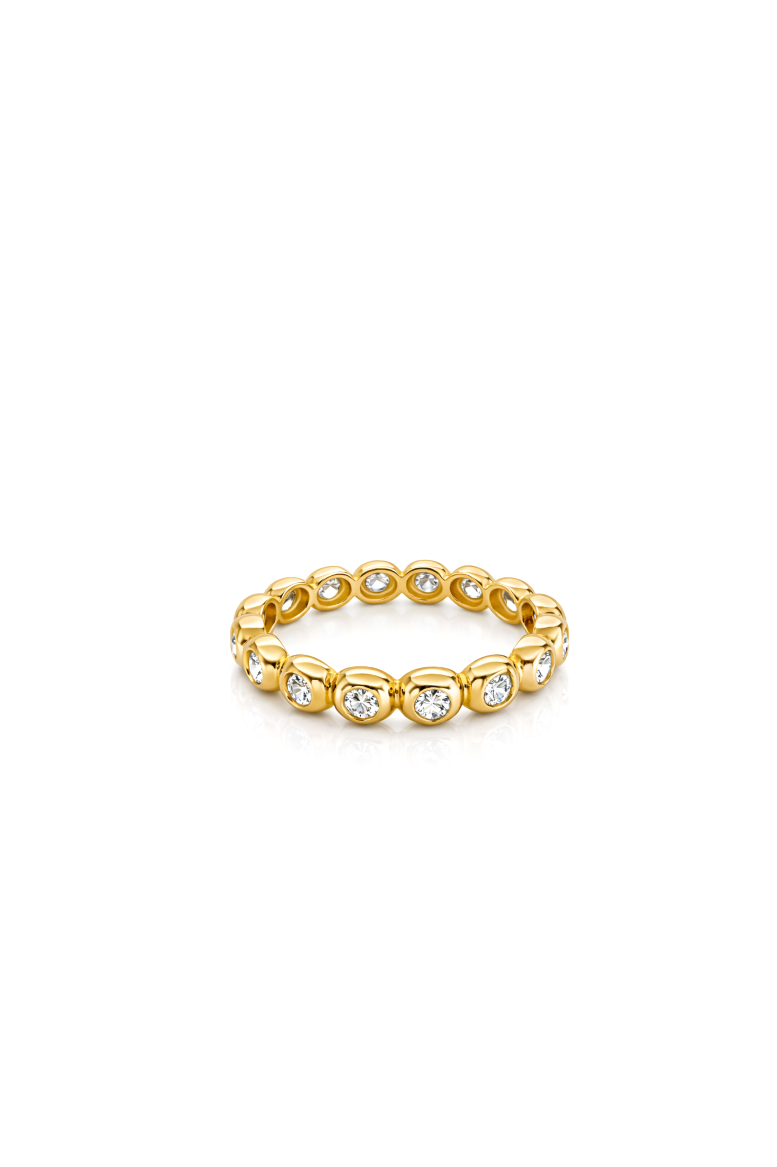 Bezel Taşlı Gold Tamtur Yüzük | New Collection