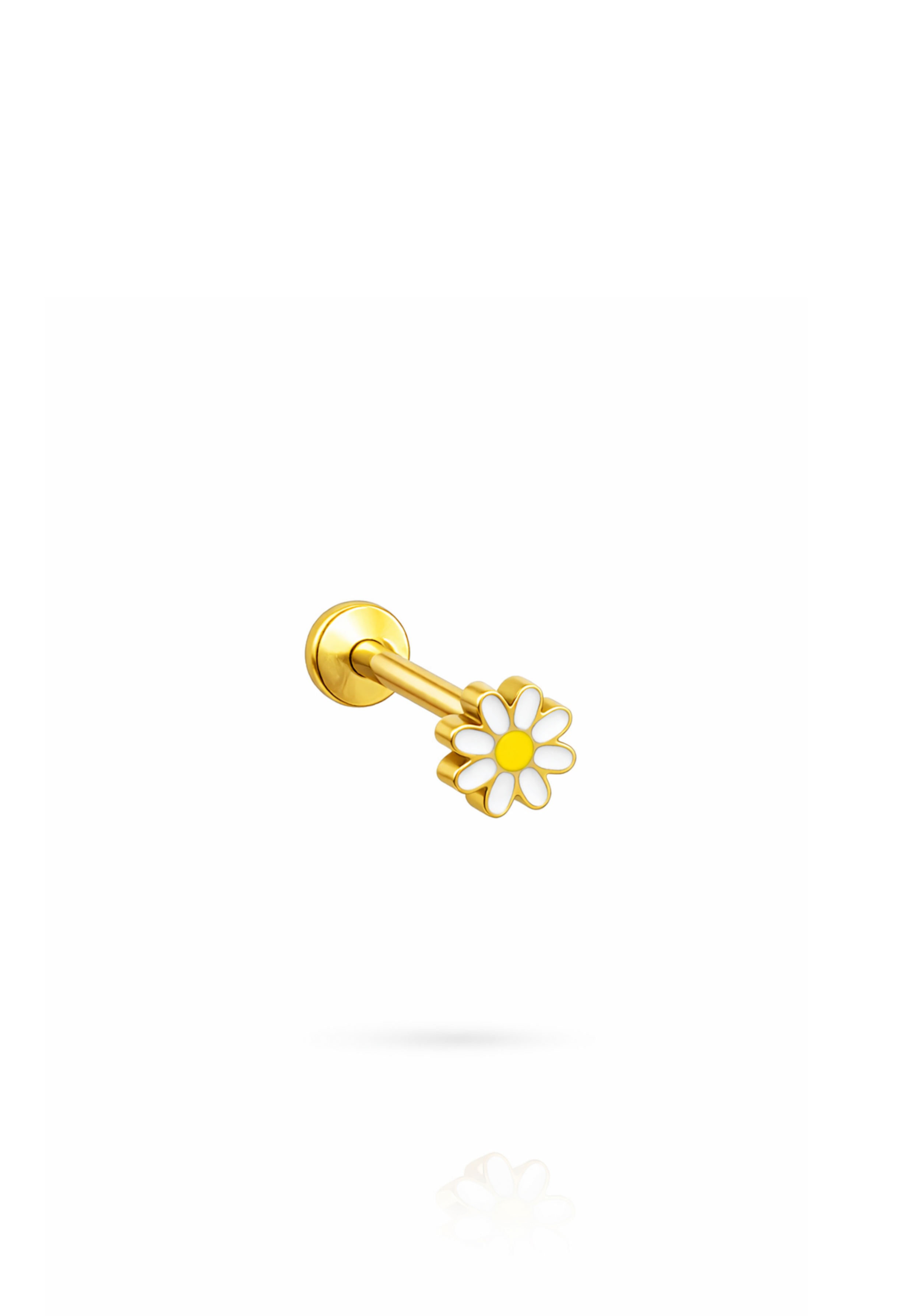 G23 Titanyum Papatya Piercing 8 mm x 1.2 mm Altın Rengi