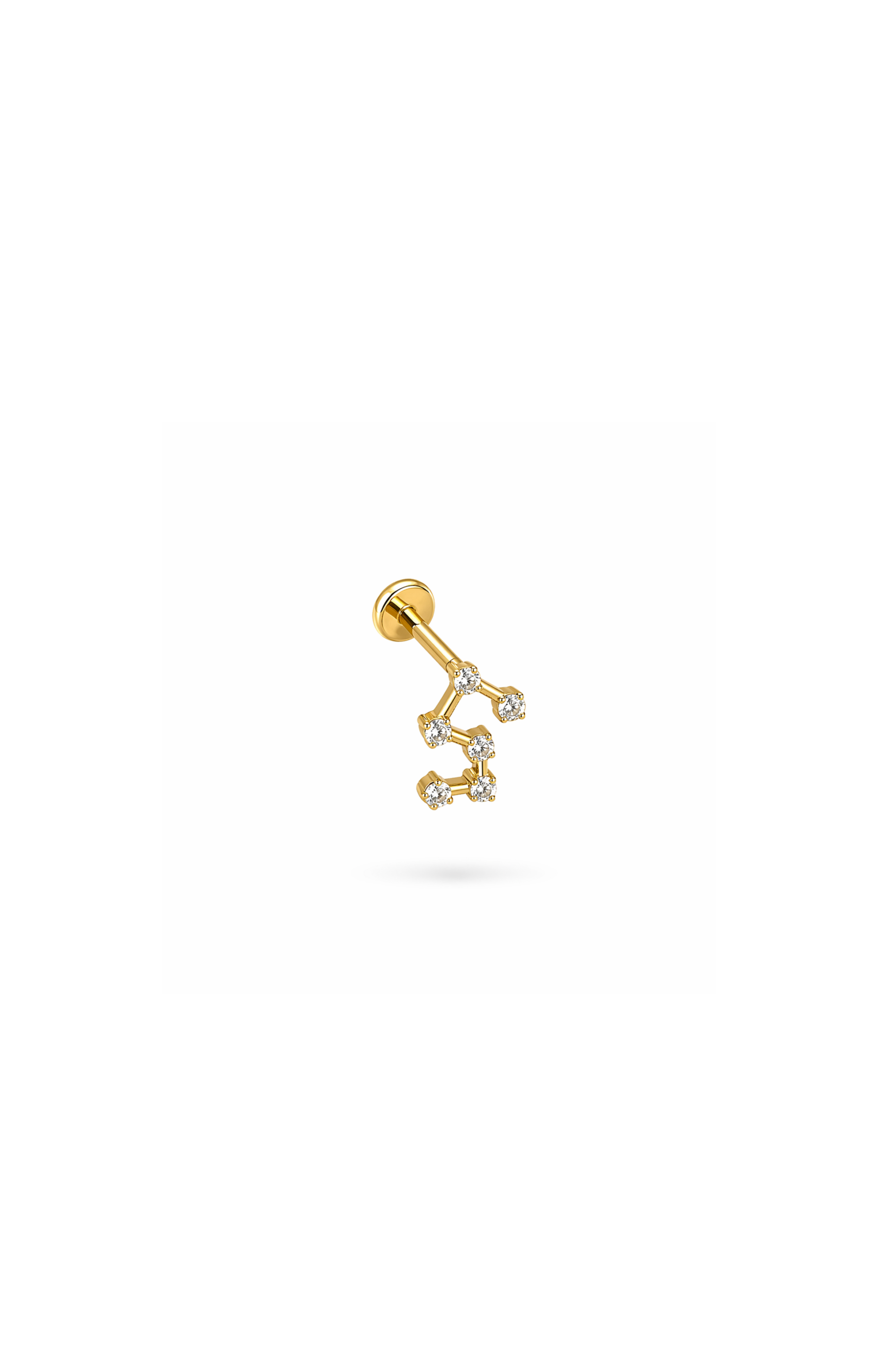 G23 Titanyum Takım Yıldızı Piercing 6 mm x 1.2 mm Altın Rengi